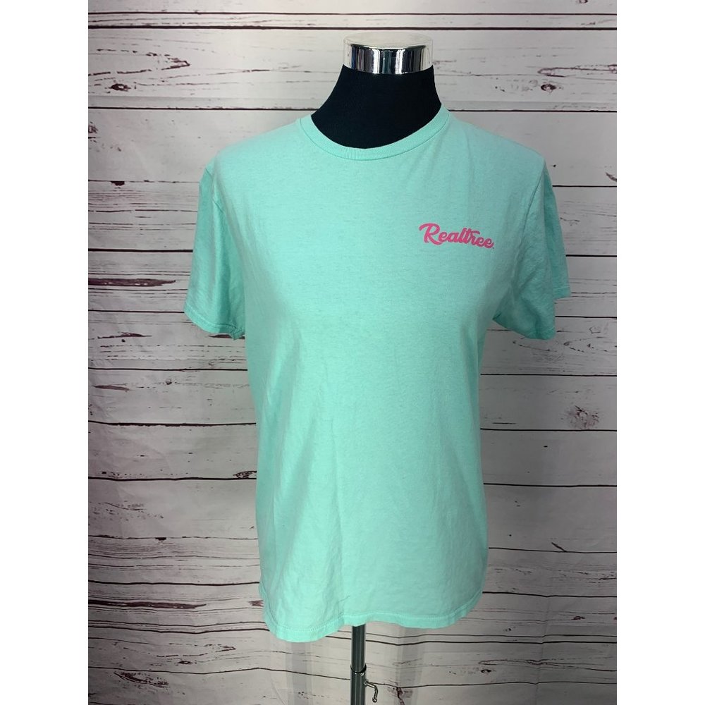 Realtree medium teal blue deer antler symbol short sleeve tee shirt